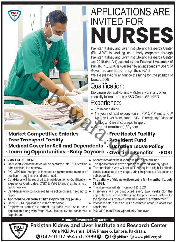 Pakistan Kidney and Liver Institute Jobs 2024